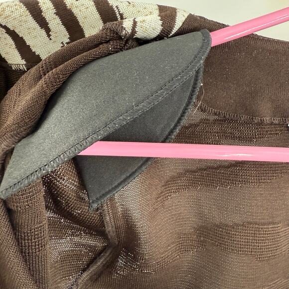 Ming Wang Cardigan Blazer Jacket Size Extra Small Brown Zebra Knit Career Office - Picture 5 of 15